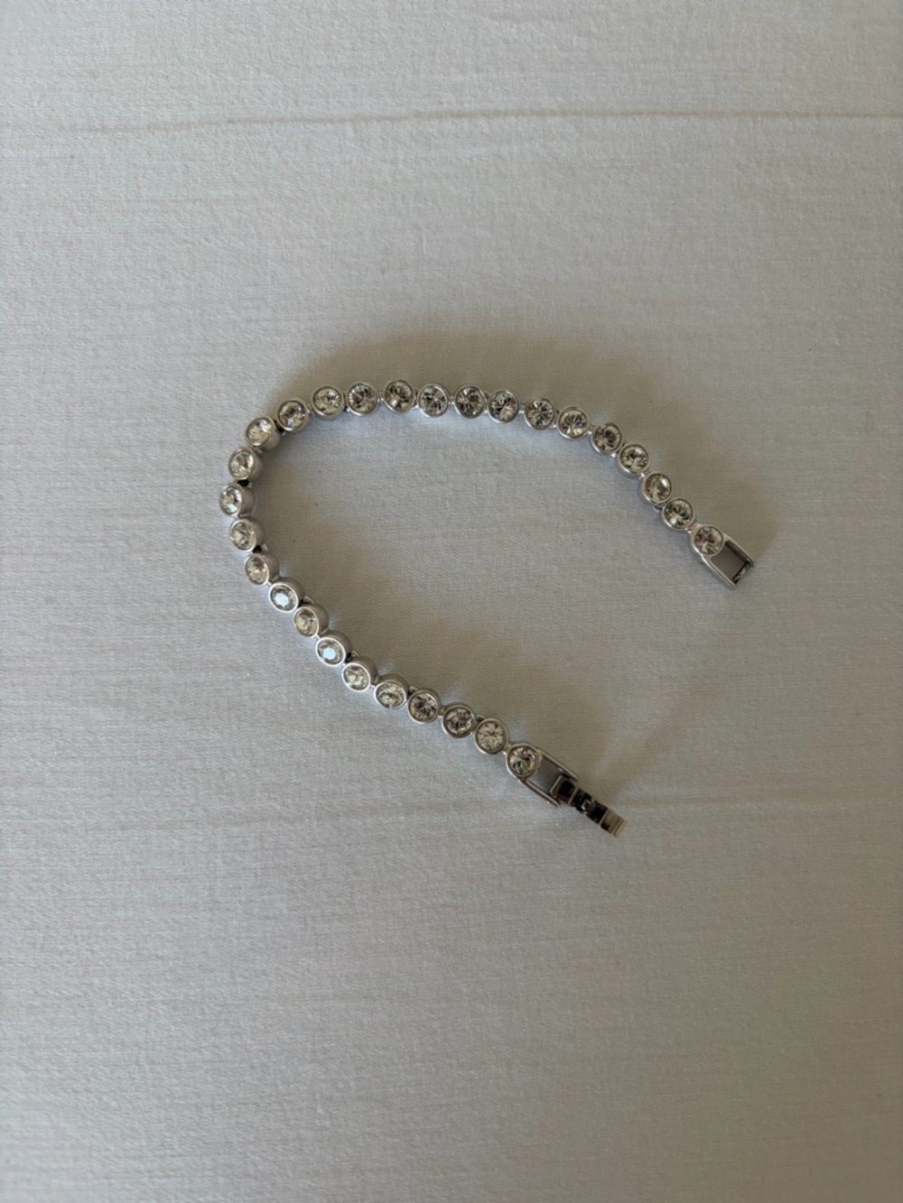Swarovski Clear Crystal Tennis Bracelet in Silver Tone